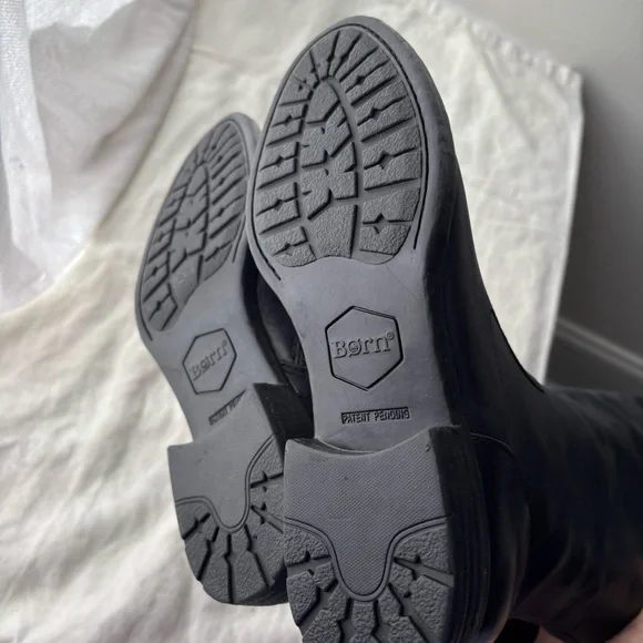 Born Shaunie Black‎ Leather Women’s Riding Boot Size 6 Wide Calf New $240